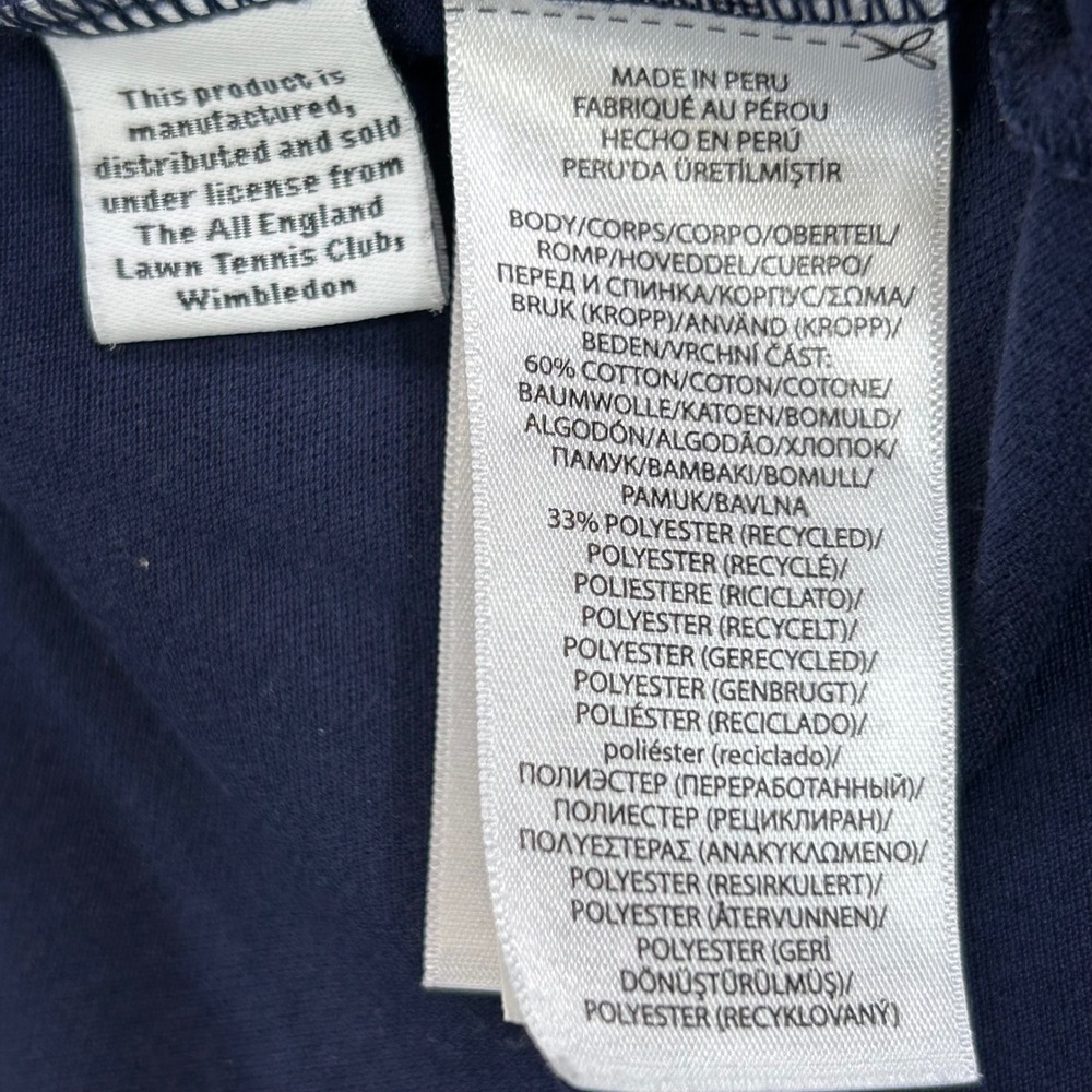 Polo Ralph Lauren Wimbledon Tennis Polo Shirt Navy Blue Womens Large Pony Logo - Picture 5 of 8